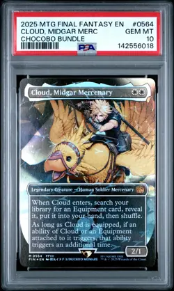 Cloud, Midgar Mercenary - MtG Final Fantasy Chocobo Track Foil Card #0470 PSA 10 - Image 1