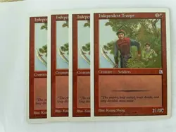 MTG 4X PORTAL THREE KINGDOMS INDEPENDENT TROOPS NM/M P3K COMMON RED CREATURE - Image 4