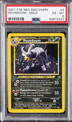 2001 POKEMON NEO DISCOVERY #4 HOUNDOOM-HOLO PSA 6 - Image 1