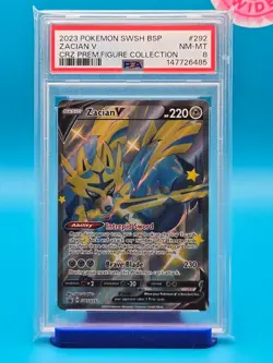 PSA 8 - 2023 POKEMON SWSH BLACK STAR PROMO 292 ZACIAN V CROWN ZENITH PREM. FIG. - Image 1