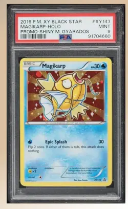2016 Pokemon XY Black Star Promo Holo Shiny Magikarp #XY143 PSA 9 MINT - Image 1