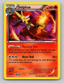 Delphox 26/146 Holo Rare XY Pokemon Holo NM - Image 1