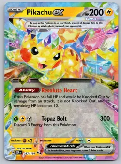 Pikachu ex 057/191 Double Rare Surging Sparks Pokemon Near Mint - Image 1