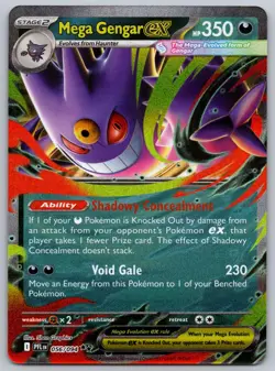 Mega Gengar ex 056/094 Double Rare Phantasmal Flames Pokemon Near Mint - Image 1