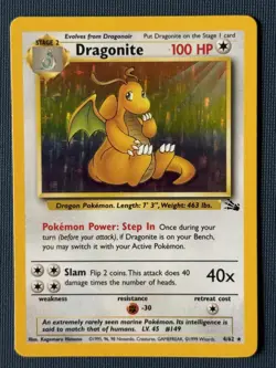 Complete 1999 Pokemon Fossil Set Vintage WOTC Holos Included Dragonite Gengar - Image 2
