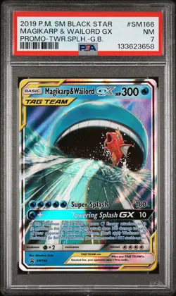 2019 POKEMON SM BLACK STAR PROMO MAGIKARP & WAILORD GX #SM166 PSA 7 NM 133623658 - Image 1