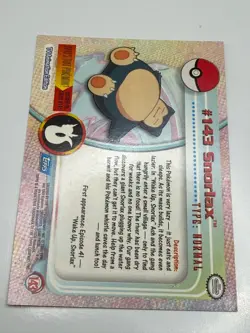 Topps Pokemon Snorlax 2000 TV Animation Edition Series 3 143 Blue Label Non Holo - Image 2