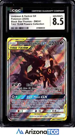 Pokemon 2020 Umbreon & Darkrai GX SM241 Tag Team Black Star Promos CGC 8.5 - Image 1