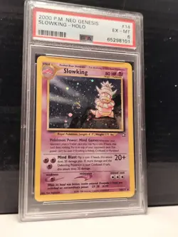 2000 Pokemon P.M. Neo Genesis Slowking-Holo #14 PSA 6 - Image 1