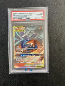 PSA 10 Gem Mint Reshiram & Charizard GX Holo - Unbroken Bonds - Pokemon TCG - Image 1