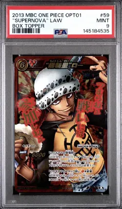 PSA 9 2013 MIRACLE BATTLE CARDDASS ONE PIECE TREASURE BOOSTER OPT01 BOX TOPPER - Image 1