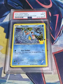 Pokemon 2021 Totodile Holo Card 18/25 McDonald's Collection PSA 9 - Image 1