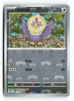 Rufflet (Master Ball) 077/086 SV: Black Bolt Holo Common Pokemon TCG Card NM - Image 1
