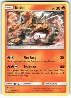 Entei (SM Lost Thunder) 47/214 Rare Deck Exclusives Pokemon Near Mint - Image 1