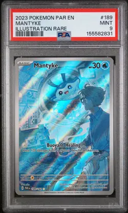 Mantyke Pokemon Par En-Paradox Rift 189 NM PSA 9 - Image 1