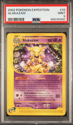 2002 POKEMON EXPEDITION 33 ALAKAZAM PSA 9 - Image 1