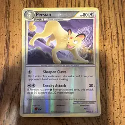 Pokemon Persian TCG HeartGold & SoulSilver 27/123 Reverse Holo Rare 2010 80 HP - Image 1
