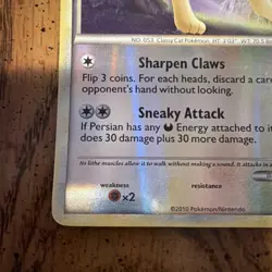 Pokemon Persian TCG HeartGold & SoulSilver 27/123 Reverse Holo Rare 2010 80 HP - Image 4