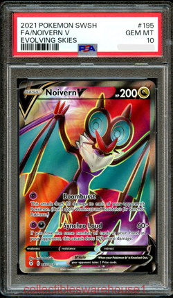 Pokemon Evolving Skies Noivern V 195 PSA 10 - Image 1