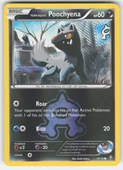 Team Aqua's Poochyena 16/34 Common Double Crisis Pokemon Reverse Holo LP - Image 1