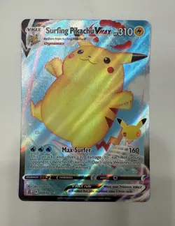 Pokemon Surfing Pikachu VMAX 009/025 Celebrations Ultra Rare Full Art Holo MP - Image 1
