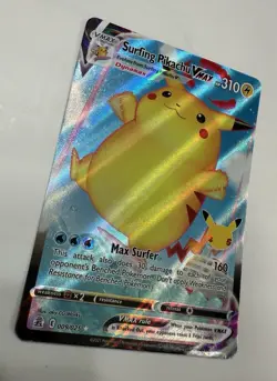 Pokemon Surfing Pikachu VMAX 009/025 Celebrations Ultra Rare Full Art Holo MP - Image 2