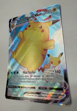 Pokemon Surfing Pikachu VMAX 009/025 Celebrations Ultra Rare Full Art Holo MP - Image 3