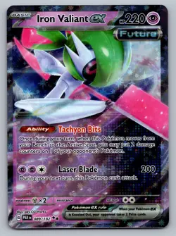 Pokemon TCG SV04: Paradox Rift Iron Valiant ex 089/182 - Image 1