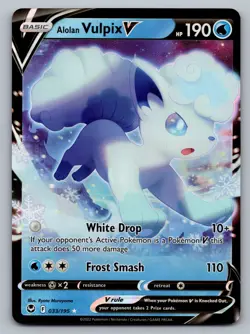 Pokemon TCG SWSH12: Silver Tempest Alolan Vulpix V 033/195 - Image 1