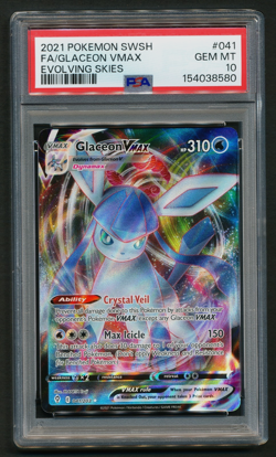 Glaceon VMAX 041/203 Ultra Rare Holo Pokemon 2021 Evolving Skies PSA 10 GEM - Image 1