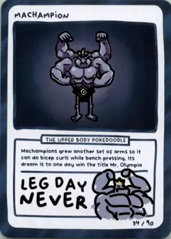 Pokedoodles Gag Teams - Machampion (Machamp) 34/90 - Set 2 Pokemon Fan Art - Image 1