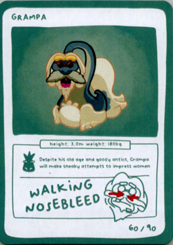 Pokedoodles No Scalp Series - Grampa (Drampa) 60/90 - Set 1 Pokemon Fan Art READ - Image 1