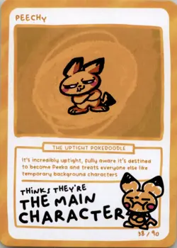 Pokedoodles Gag Teams - Peechy (Pichu) 38/90 - Set 2 Pokemon Fan Art - Image 1