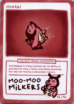 Pokedoodles Gag Teams - Milkers (Miltank) 63/90 - Set 2 Pokemon Fan Art - Image 1