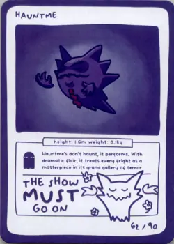 Pokedoodles No Scalp Series - Hauntme (Haunter) 62/90 - Set 1 Pokemon Fan Art - Image 1