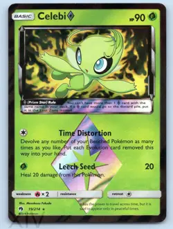 Celebi ◇ 19/214 Pokemon Lost Thunder Prism Star Rare - Image 1