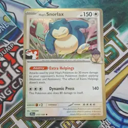 Pokemon TCG Hop's Snorlax 117/159 Stamped Prize Pack Cosmo Holo NM - Image 2