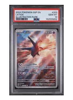 ENGLISH POKEMON SSP EN-SURGING SPARKS #203 LATIOS ILLUSTRATION RARE PSA 10 🔥📈 - Image 1