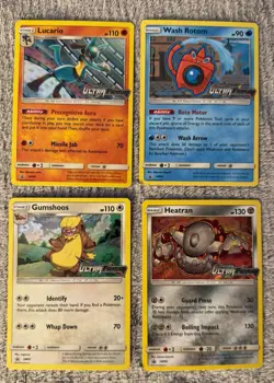 Pokemon Ultra Prism Stamped Promo Lot Lucario Wash Rotom Heatran Gumshoos - Image 1