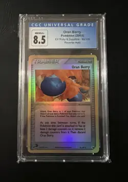 2003 Pokemon Oran Berry EX Ruby & Sapphire Reverse Holo 85/109 CGC 8.5 - Image 1
