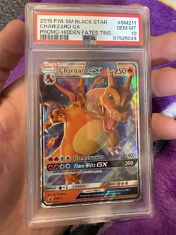 2019 Pokemon Charizard Gx SM211 Hidden Fates Tins Black Star Promo PSA 10 - Read - Image 1