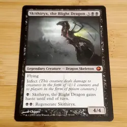 1x Skithiryx, the Blight Dragon, Scars of Mirrodin, Magic MTG LP Light Play - Image 1