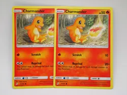 2x Charmander 11/181 Pokemon Sun & Moon Team Up Regular Light Play - Image 1