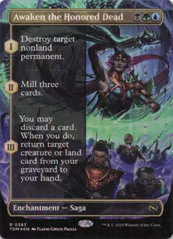 Awaken the Honored Dead (Borderless) NM Foil Tarkir #383 Rare MTG - Image 1