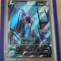 2022 Pokemon GO Mewtwo V 072/078 Alternate Full Art Holo Ultra Rare PSA 10 - Image 3