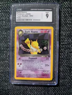 2000 Pokemon Team Rocket Dark Hypno Holo #9/82 - CGC 9 MINT - Vintage Rare - Image 1