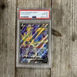 Graded PSA 10 2020 Pokemon SWSH FA/Zacian V #195 - Image 1