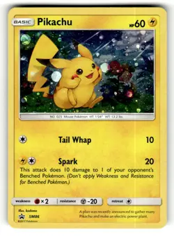 Pikachu (Cosmos Holo) - SM86 Promo Sun & Moon Promo Pokemon Near Mint - Image 1