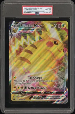 2023 POKEMON SWSH BLACK STAR PROMO #286 FULL ART/PIKACHU VMAX PSA 10 - Image 1