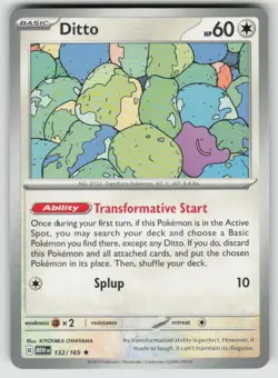 2024 Toolkit Pokemon 151 NON Holo Rare Ditto - 132/165 NM - Image 1